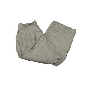 Tahari 100% Linen Wide Leg Crop Pants Women XL (FITS 35 X 25.5) Drawstring Beach